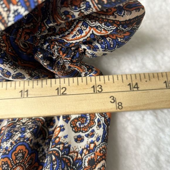 J. Crew 00 Women’s 100% Silk Orange Blue Paisley Spaghetti Straps Mini Dress - Picture 9 of 11